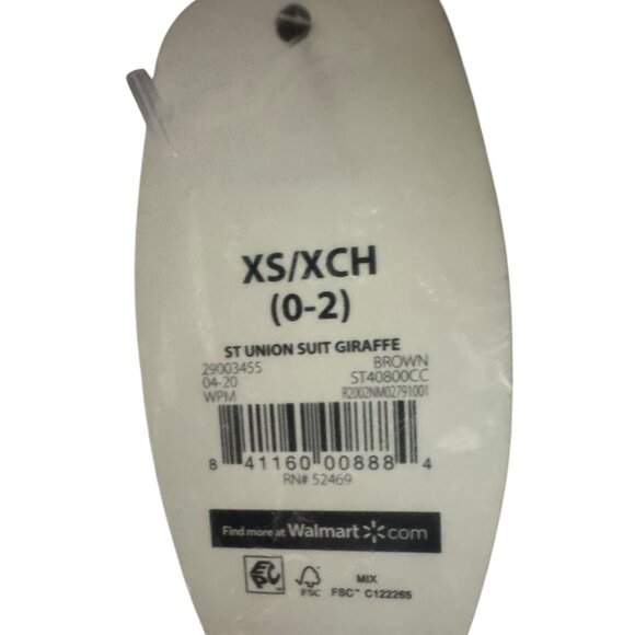 Giraffe‎ Print XS Hooded Fleece Onesie Pajamas With Pockets Secret Treasures - Picture 10 of 11